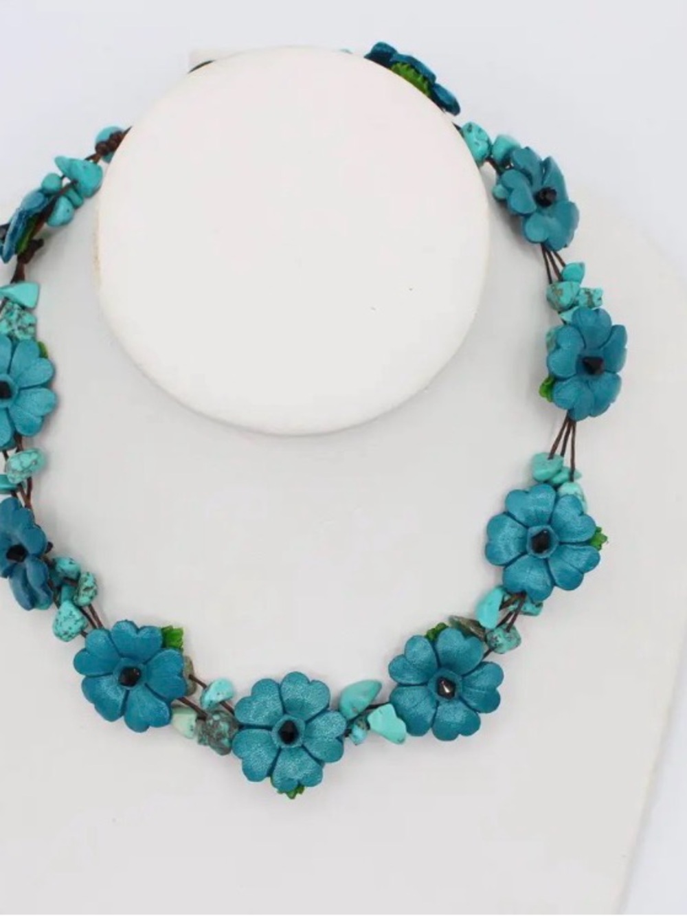 Turquoise Floral Statement Necklace - Women Jewelry
